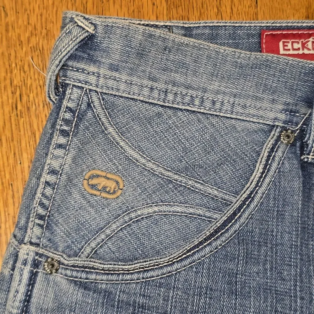 Ecko Unlimited Men's Carpenter Shorts Blue Baggy Hip Hop Skater Y2K 90s Size 34